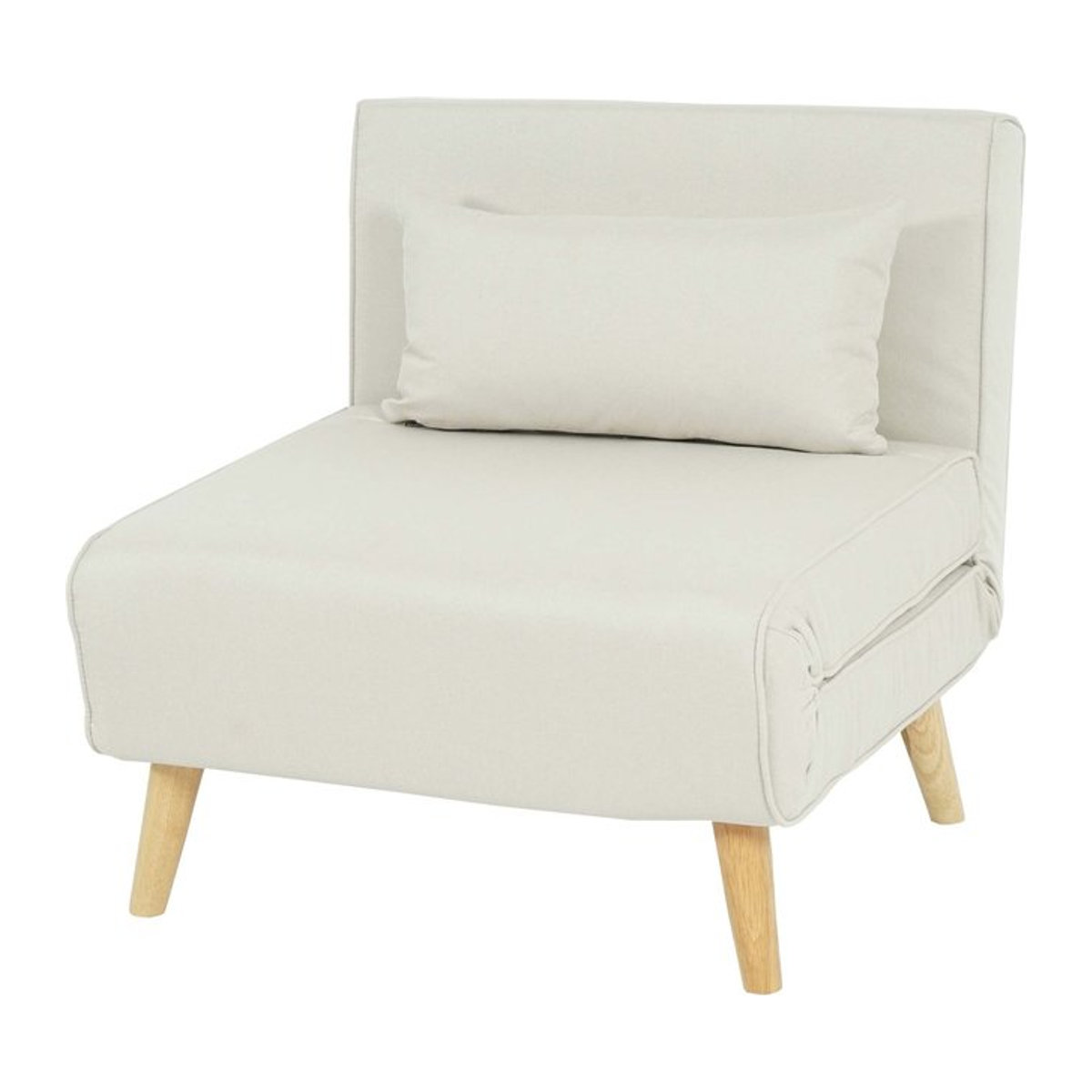 Schlafsessel MCW-D35 als Funktionssofa und Relaxsessel aus Stoff in Creme-Beige - Bild 1