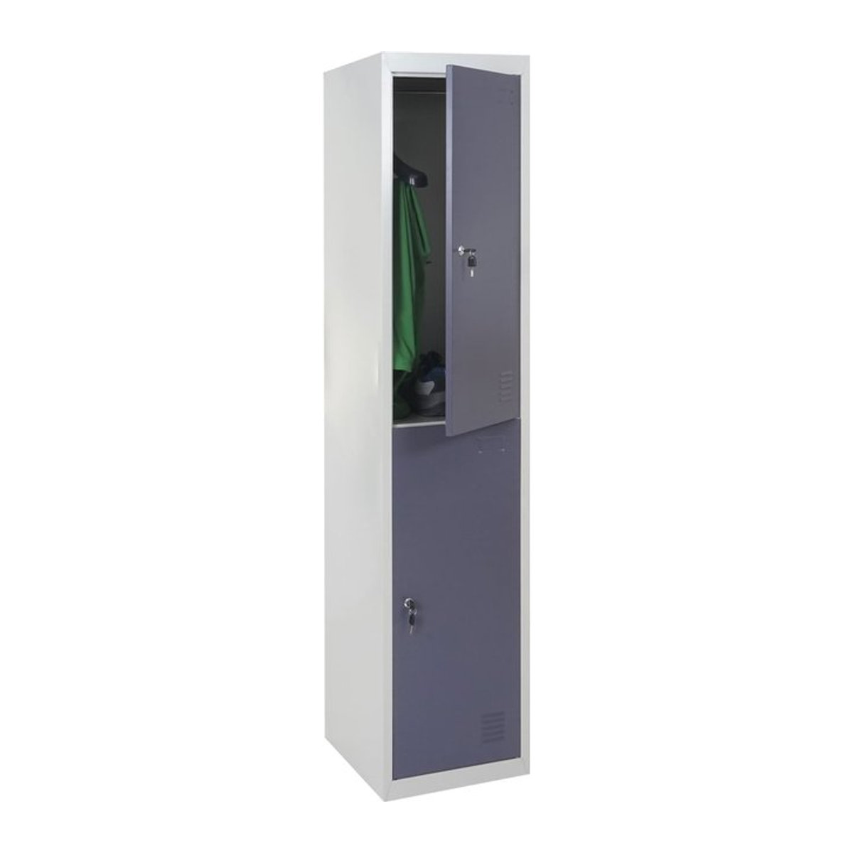 Schließfachschrank Lincoln T853 von MCW aus Metall in Anthrazit, H x B x T: 185 x 38 x 45 cm - Bild 1