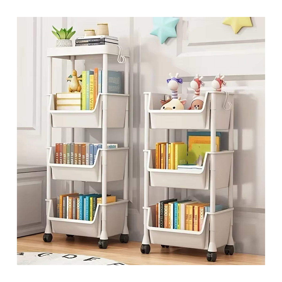 Schmaler Trolley als Organizer für Küche, Badezimmer oder Wohnzimmer in Weiß - Bild 2