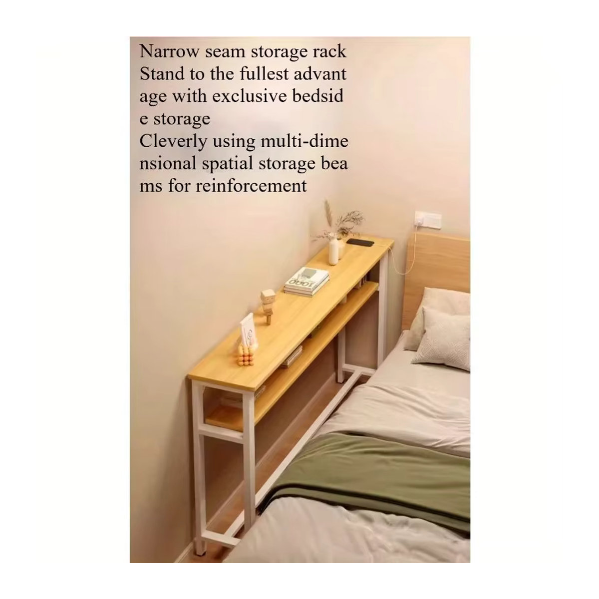 Schmaler Wandtisch und Aufbewahrungsschrank im minimalistischen Design aus Metall, erhältlich in Braun oder Weiß - Bild 2