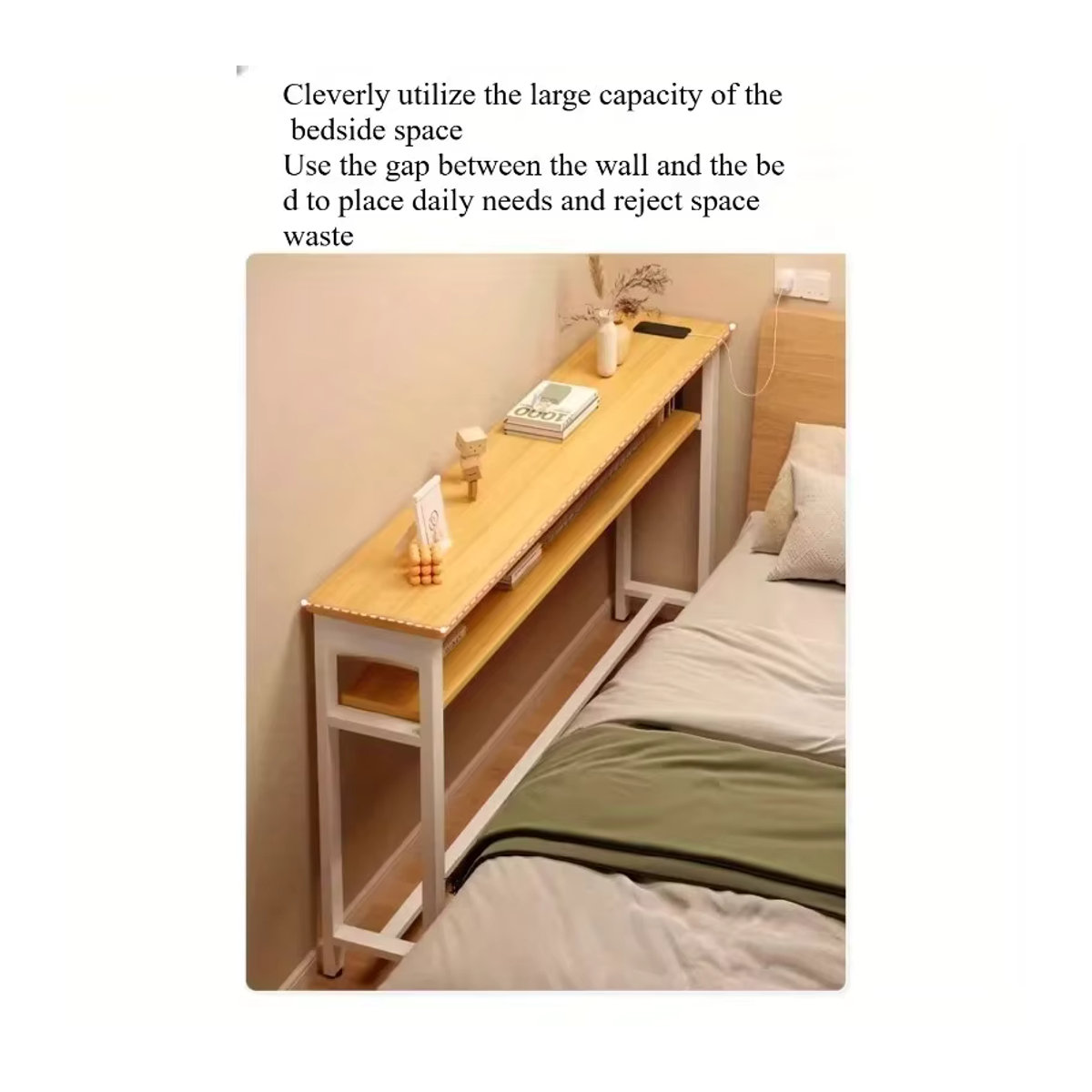 Schmaler Wandtisch und Aufbewahrungsschrank im minimalistischen Design aus Metall, erhältlich in Braun oder Weiß - Bild 3