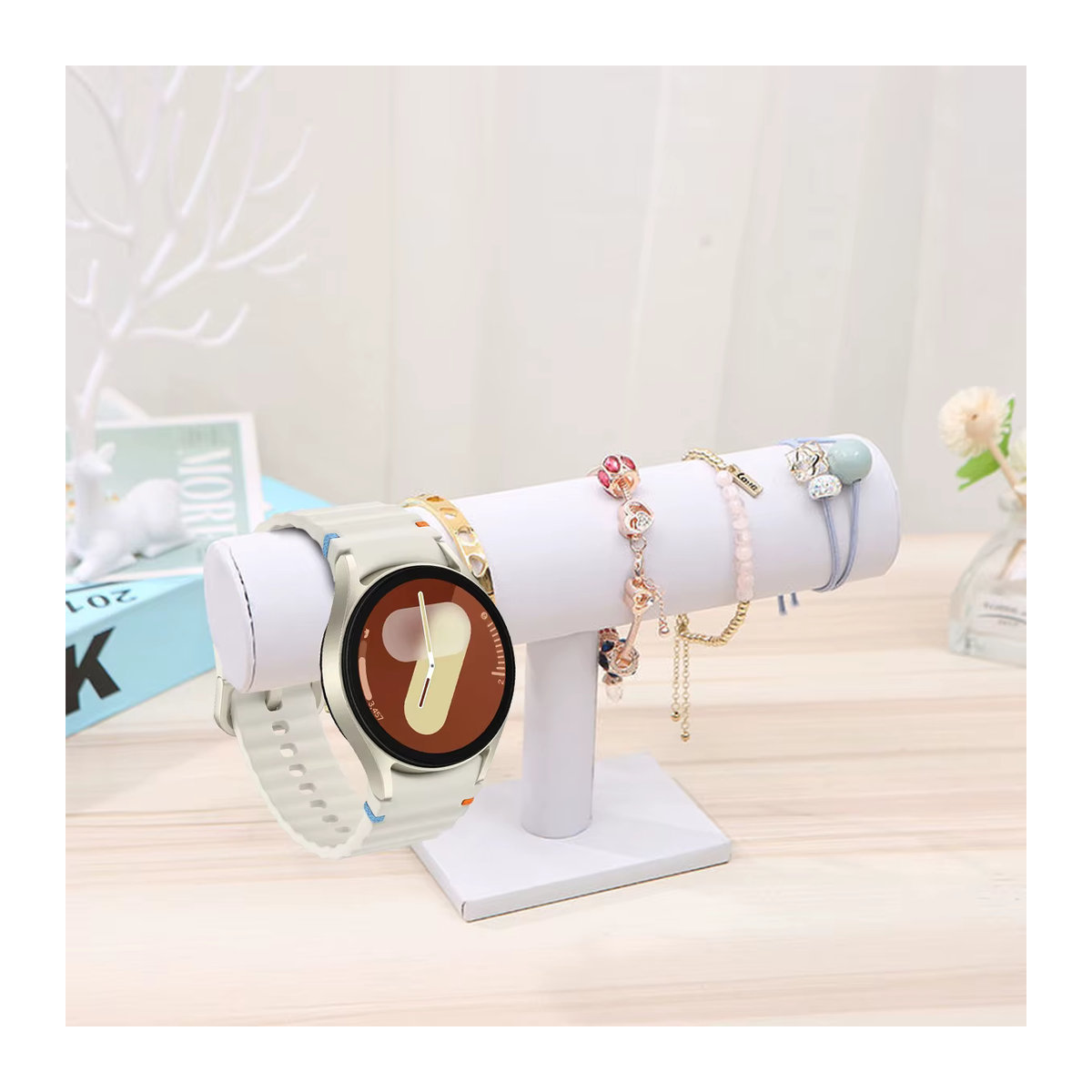 Schmuck-Organizer von CAOWTAN aus Samt für Armbänder, Ketten und Uhren in Grau und Mehrfarbig - Bild 2