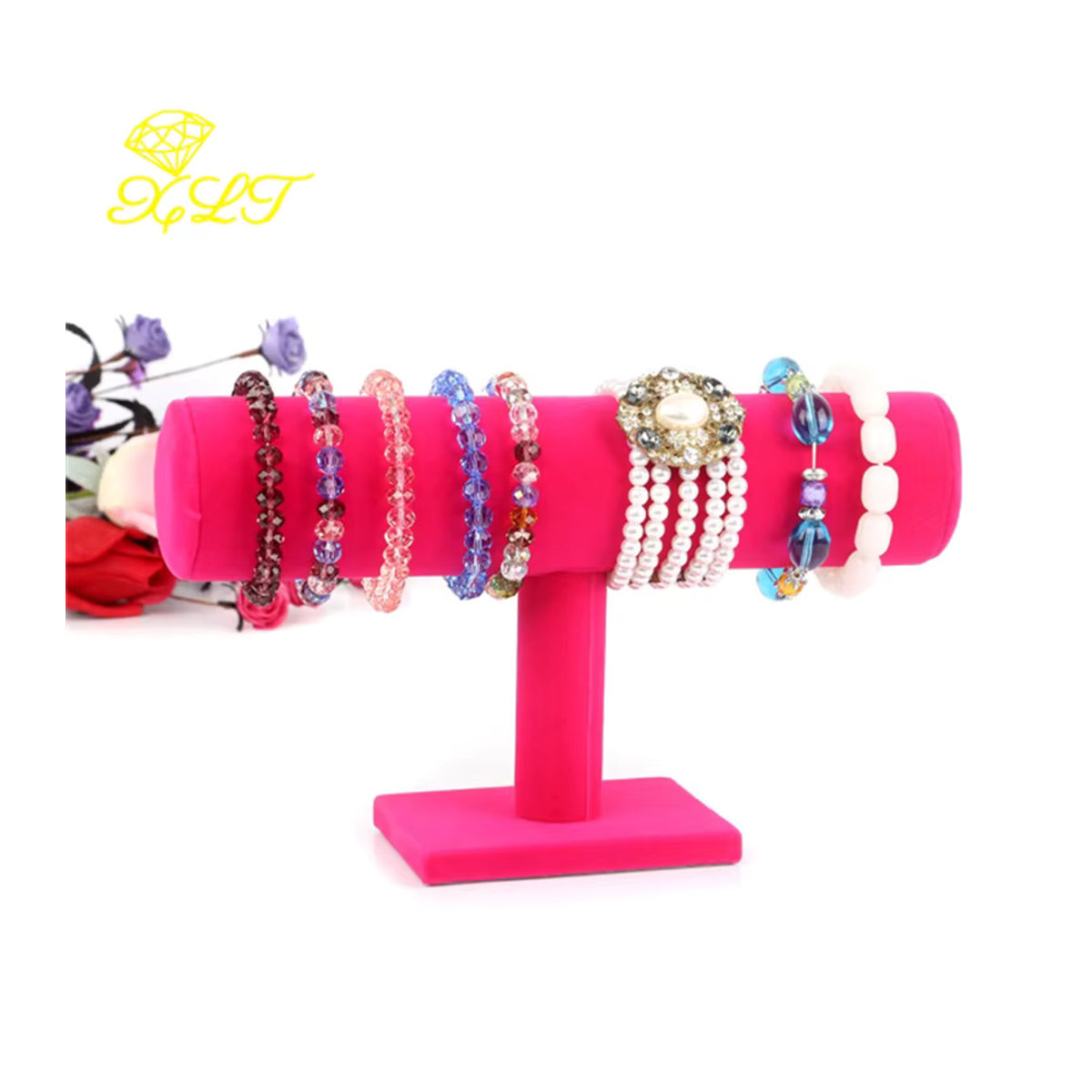 Schmuckständer von luckyiasv als T-Bar Rack für Armbänder, Uhren und Ketten in Grau oder Rosa - Bild 2