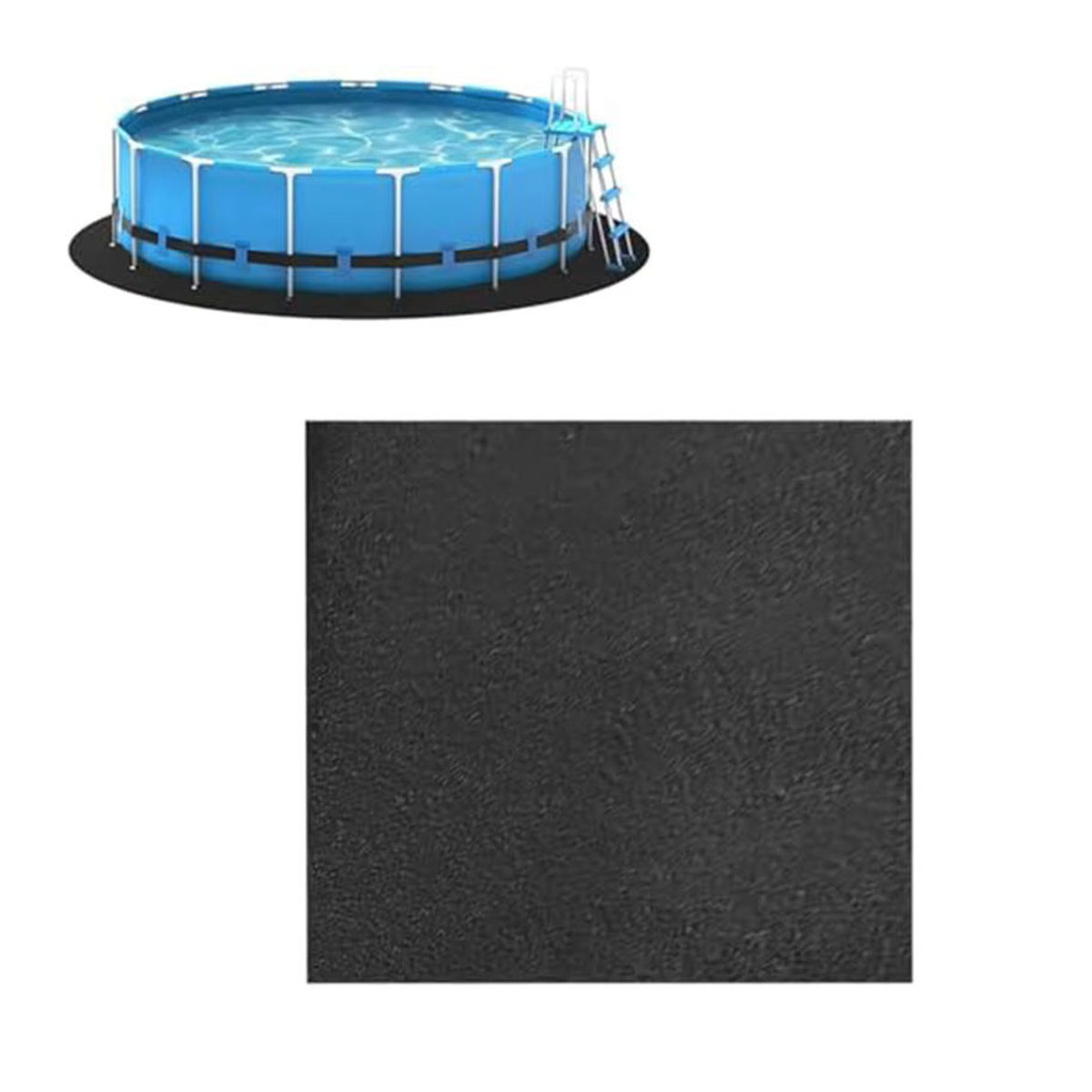 Schneidbare Bodenschutzmatte für AboveGround Pools, quadratischer Pool Liner Pad aus Stoff, Schwarz - Bild 2
