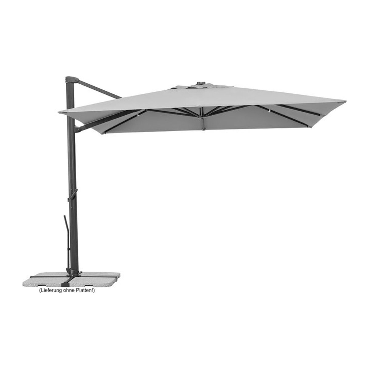 Schneider Ampelschirm Rhodos Smart Silbergrau B/B: 300 x 300 cm - Bild 1