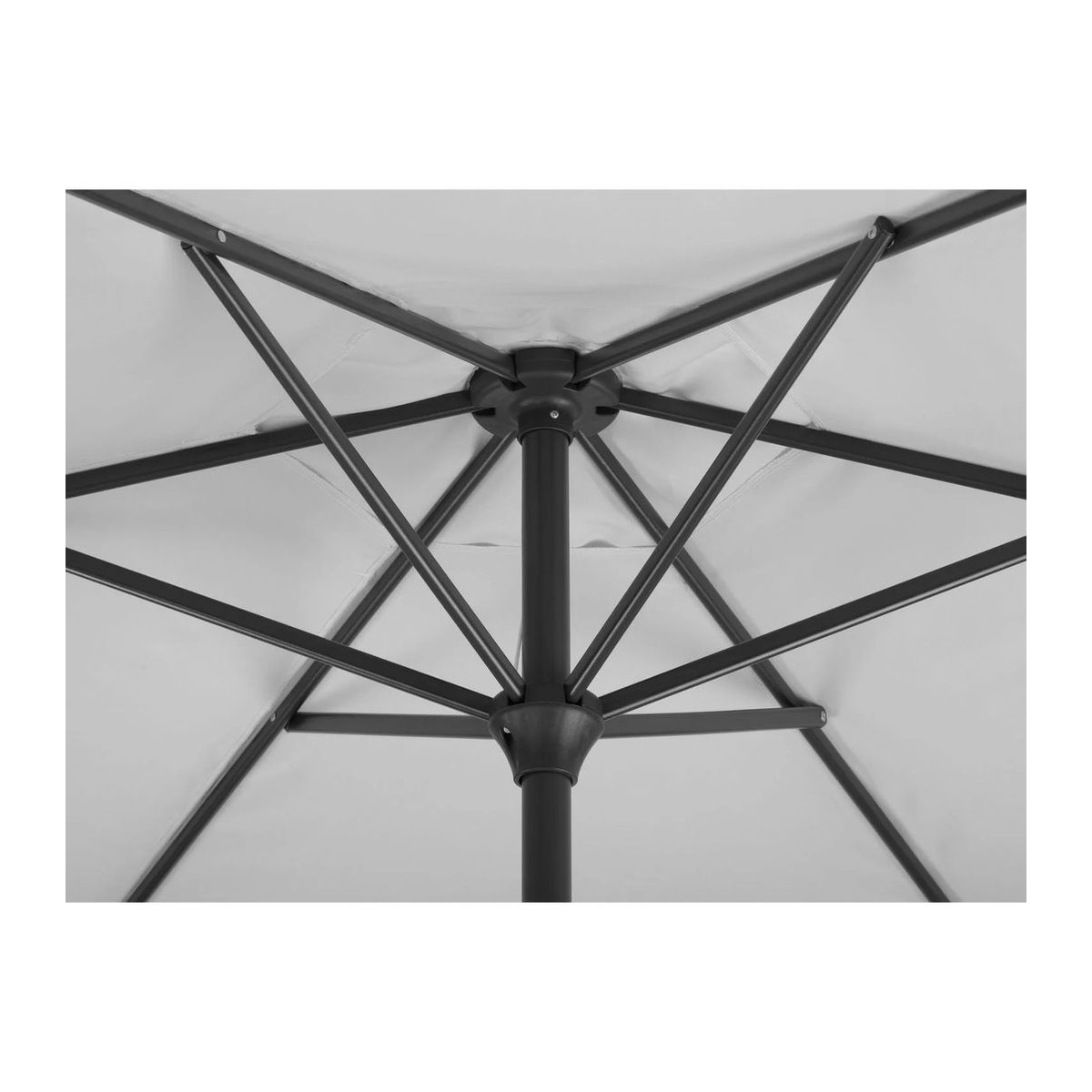 Schneider Marktschirm Bilbao Sonnenschirm aus Polyester und Stahl in Grau mit Durchmesser: 220 cm und Höhe: 228 cm - Bild 2