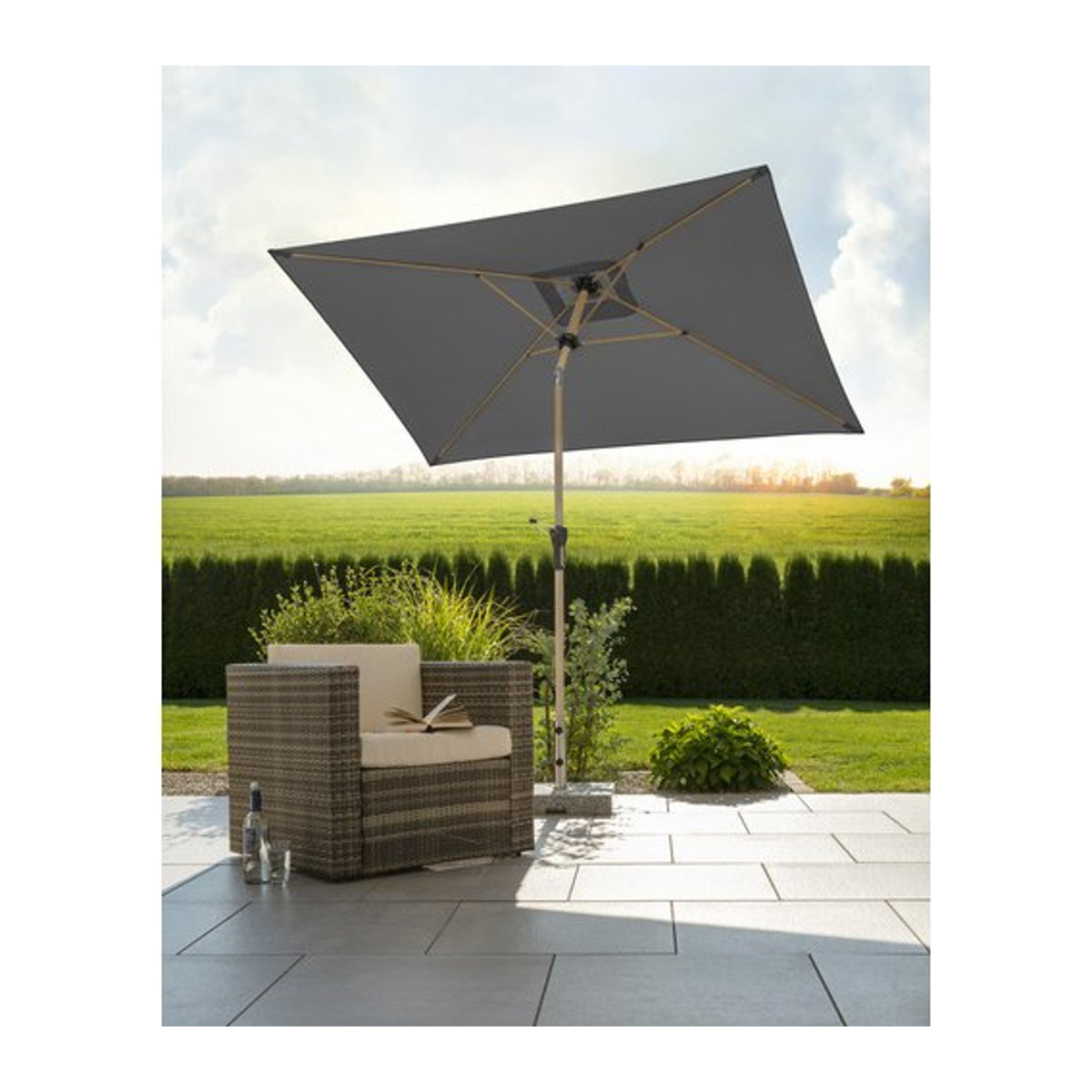 Schneider Schirme Sonnenschirm Cordoba in Anthrazit-Grau, B x L: 230 x 150 cm - Bild 1