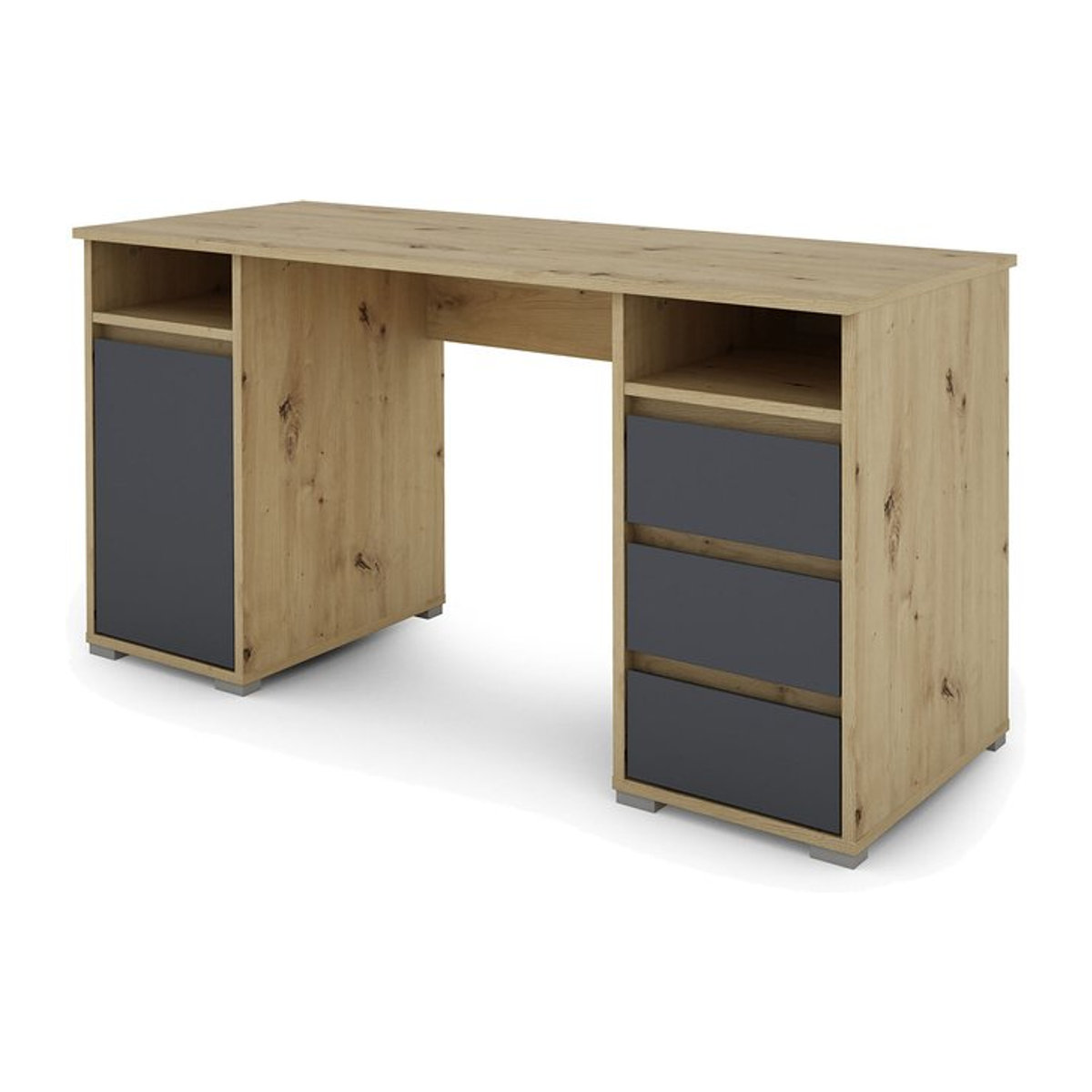 Schreibtisch byLIVING Lobo Modern in Eiche Natur und Anthrazit B/H/T: 138 x 75 x 55 cm - Bild 1