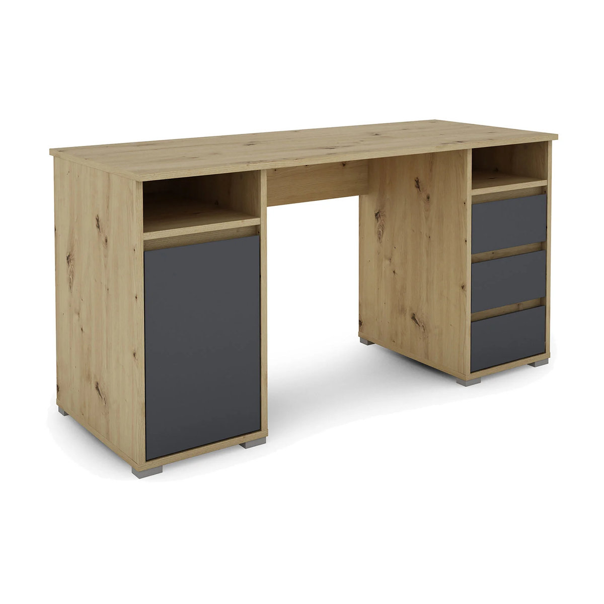 Schreibtisch byLIVING Lobo Modern in Eiche Natur und Anthrazit B/H/T: 138 x 75 x 55 cm - Bild 4
