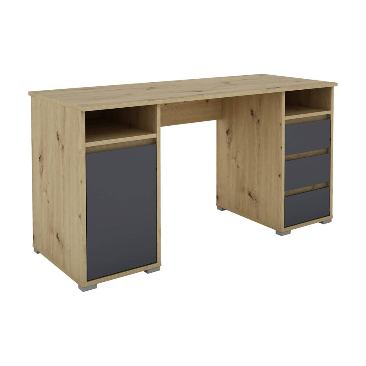 Schreibtisch byLIVING Lobo Modern in Eiche Natur und Anthrazit B/H/T: 138 x 75 x 55 cm - Bild 8