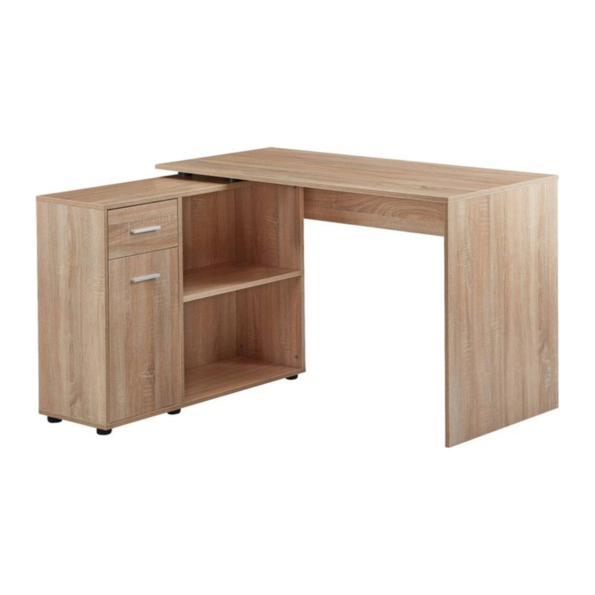 Schreibtischkombination Wohnling in Eiche Sonoma Nachbildung, modern, Beige/Braun, B/T/H: 120 x 106,5 x 75,5 cm - Bild 1