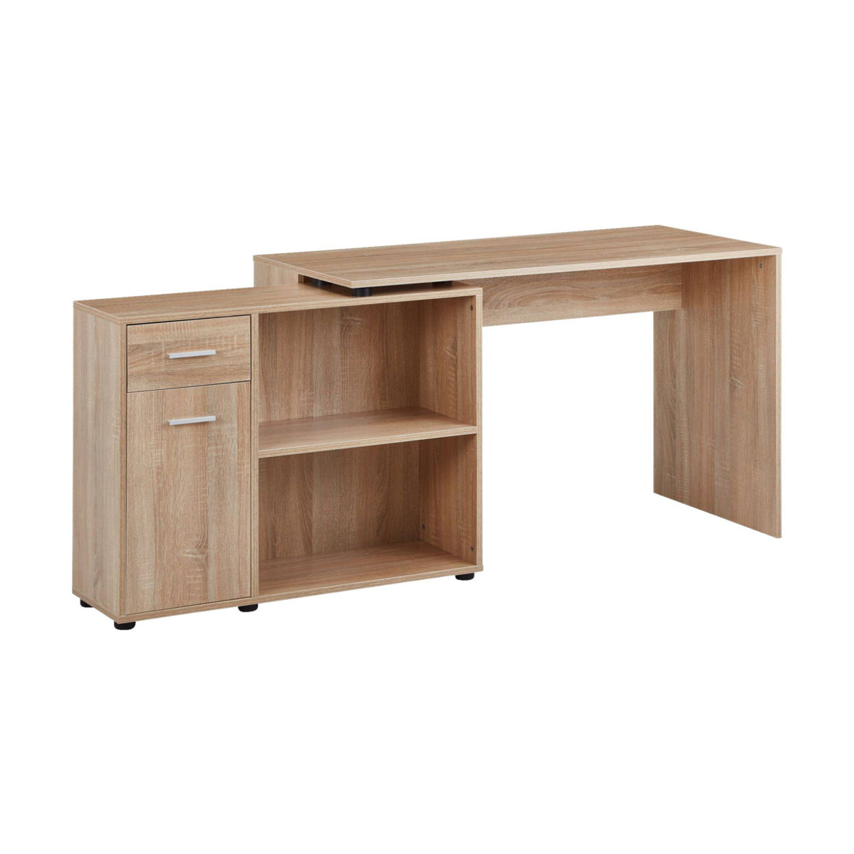 Schreibtischkombination Wohnling in Eiche Sonoma Nachbildung, modern, Beige/Braun, B/T/H: 120 x 106,5 x 75,5 cm - Bild 2