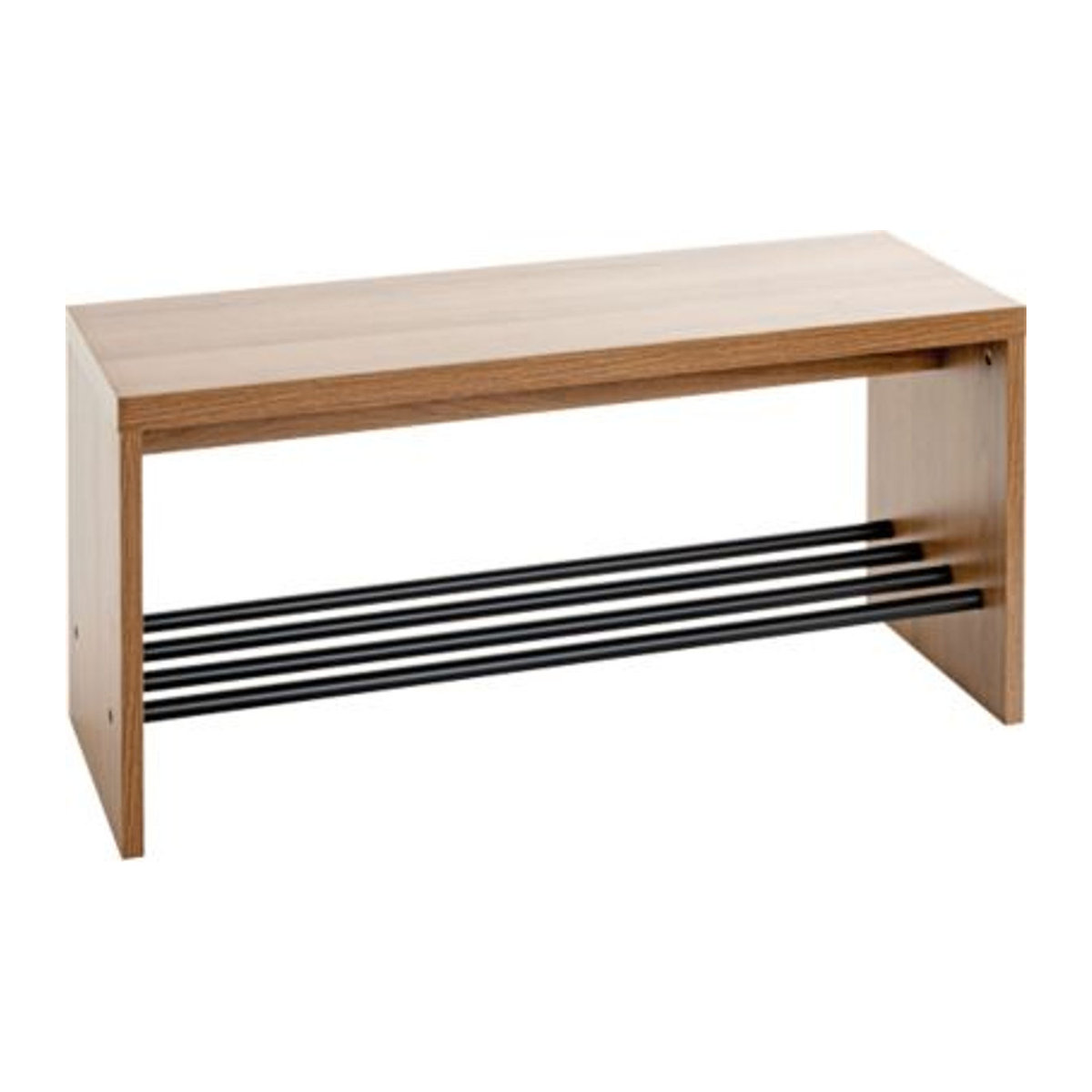 Schuhbank HAKU aus Stahl und Holz in Schwarz und Dunkler Eiche, B/T/H: 80 x 30 x 40 cm - Bild 2
