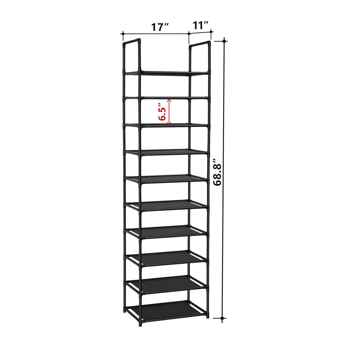Schuhregal aus Metall in Schwarz für 25 Paare, minimalistischer Schuh-Organizer für den Eingangsbereich oder Schrank - Bild 3