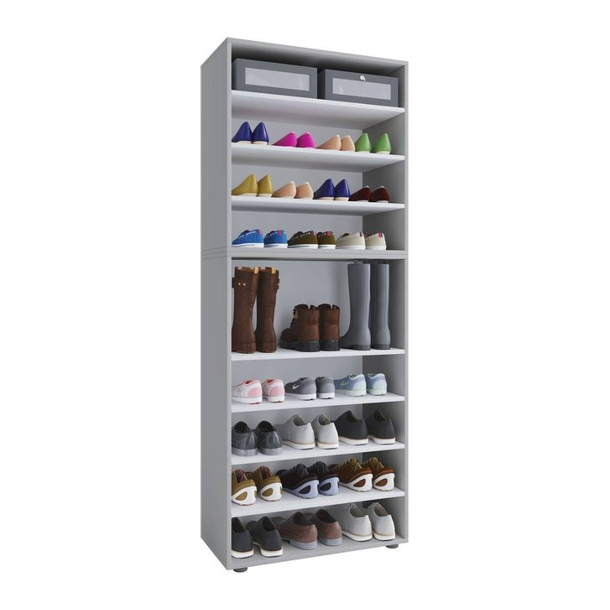Schuhregal Lona von VCM Möbel in Weiß aus Metall, B/H/T: 70 x 183 x 37 cm - Bild 1