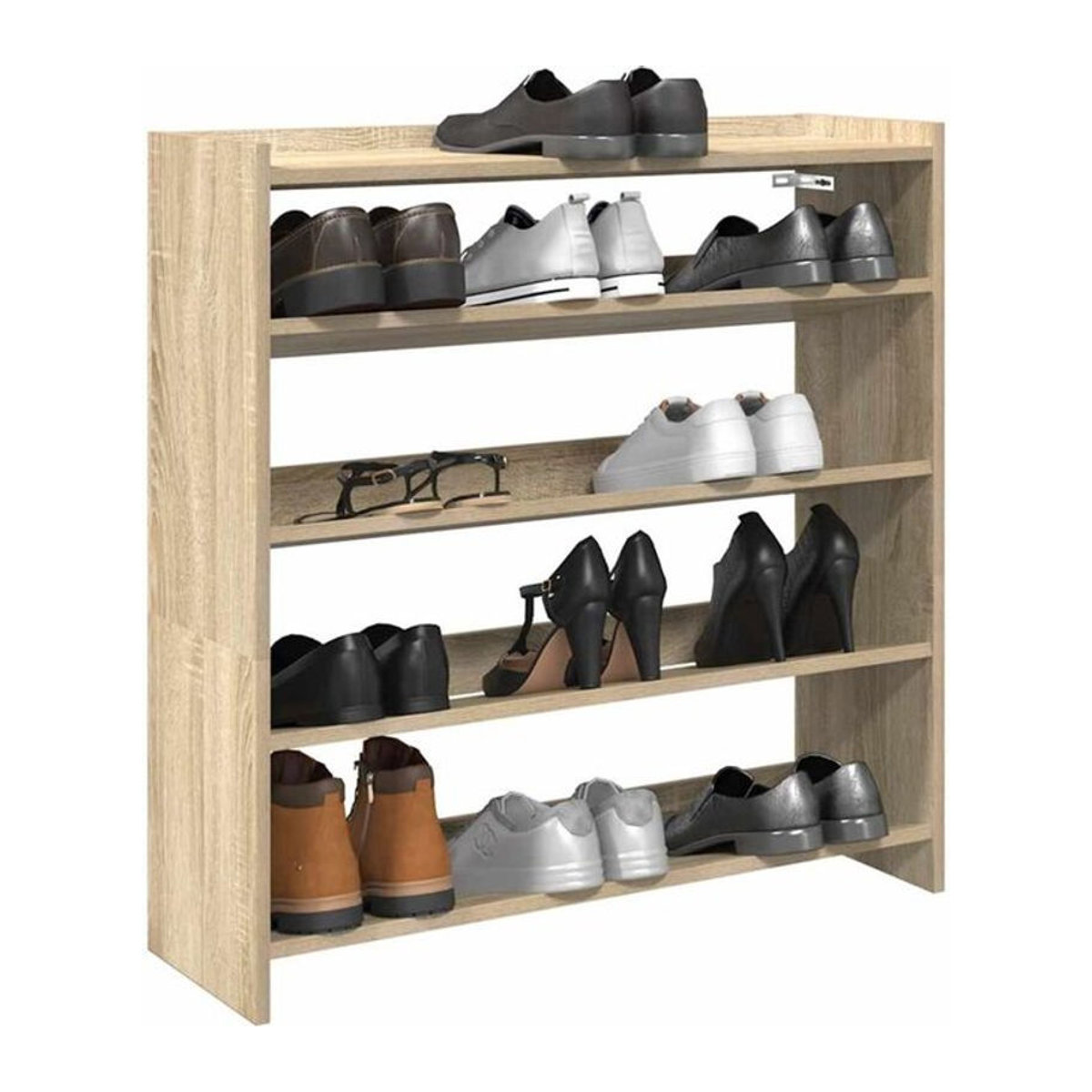 Schuhregal Vidaxl in Sonoma-Eiche Natur aus Holzwerkstoff, Modern, B/T/H: 80 x 25 x 81 cm - Bild 1