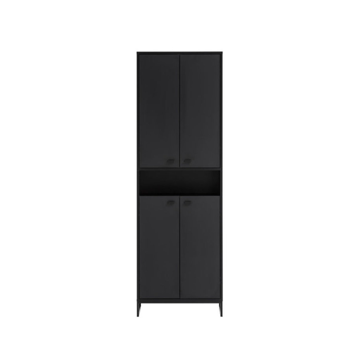 Schuhschrank Janne von SCHILDMEYER in Schwarz, Modernes Design mit Drehtüren aus Holzwerkstoff und Metall, B/T/H: 33 x 60,2 x 185,5 cm - Bild 2