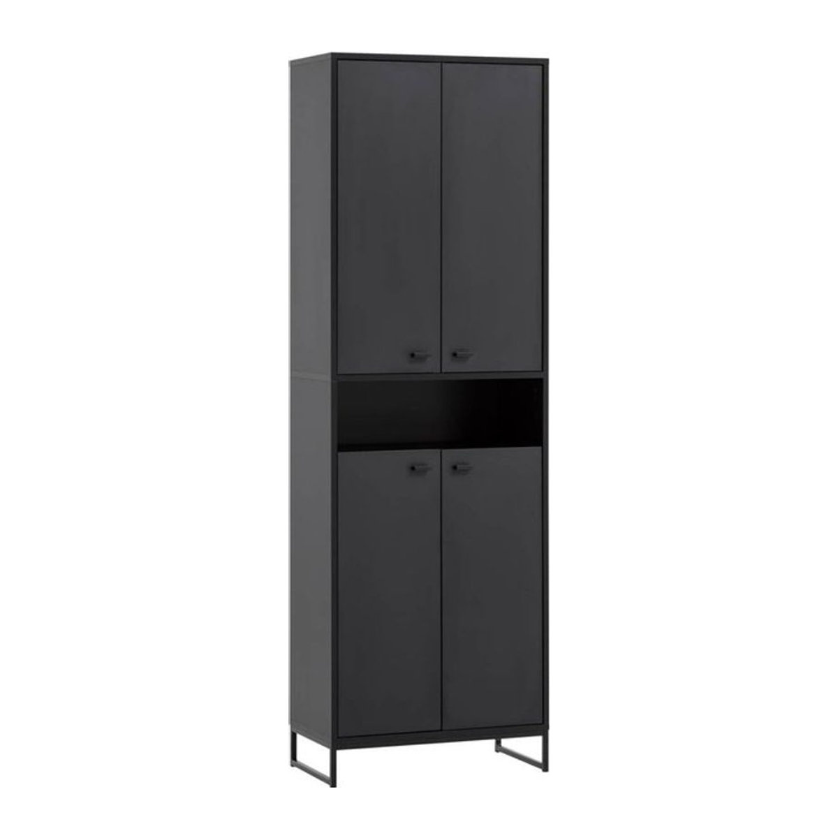 Schuhschrank Janne von SCHILDMEYER in Schwarz, Modernes Design mit Drehtüren aus Holzwerkstoff und Metall, B/T/H: 33 x 60,2 x 185,5 cm - Bild 3