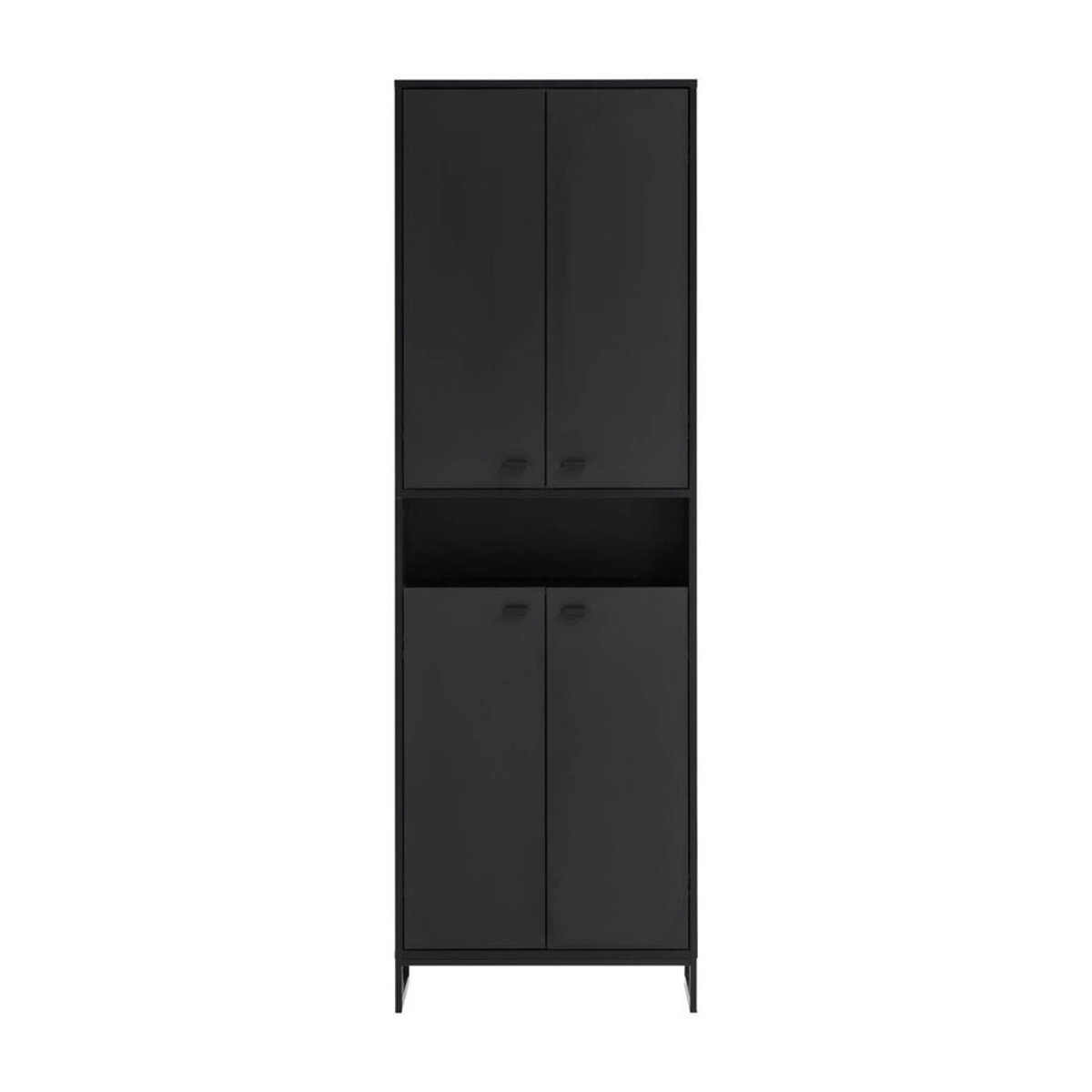 Schuhschrank Janne von SCHILDMEYER in Schwarz, Modernes Design mit Drehtüren aus Holzwerkstoff und Metall, B/T/H: 33 x 60,2 x 185,5 cm - Bild 4