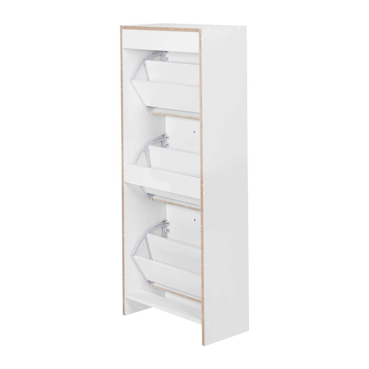 Schuhschrank Wohnling Modern mit Drehtüren Weiß B/H/T: 50 x 125 x 24 cm - Bild 2