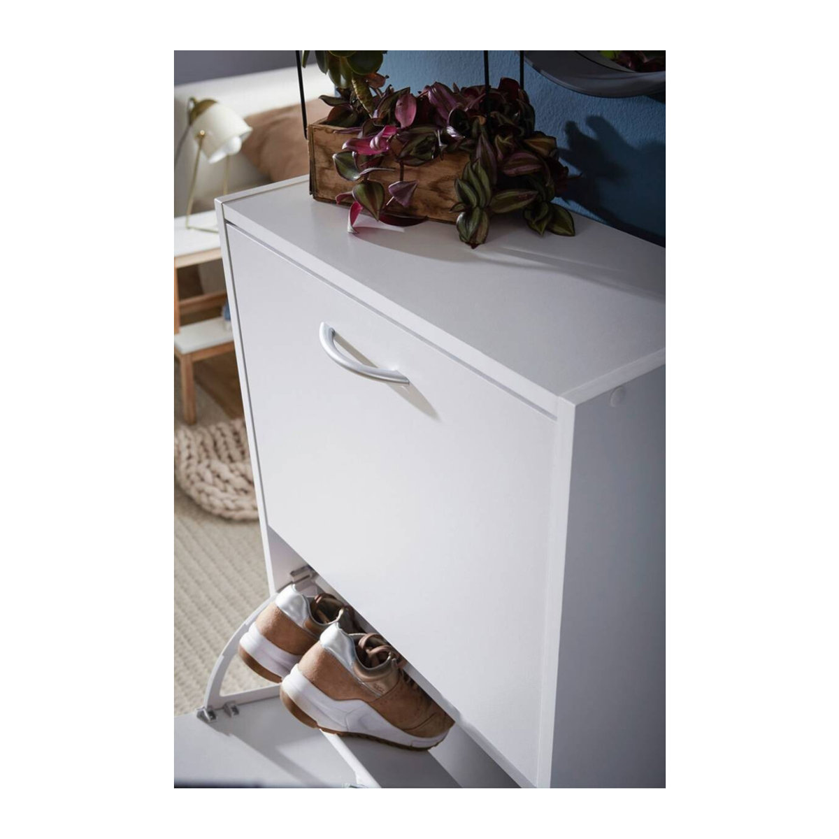 Schuhschrank Wohnling Modern mit Drehtüren Weiß B/H/T: 50 x 125 x 24 cm - Bild 3