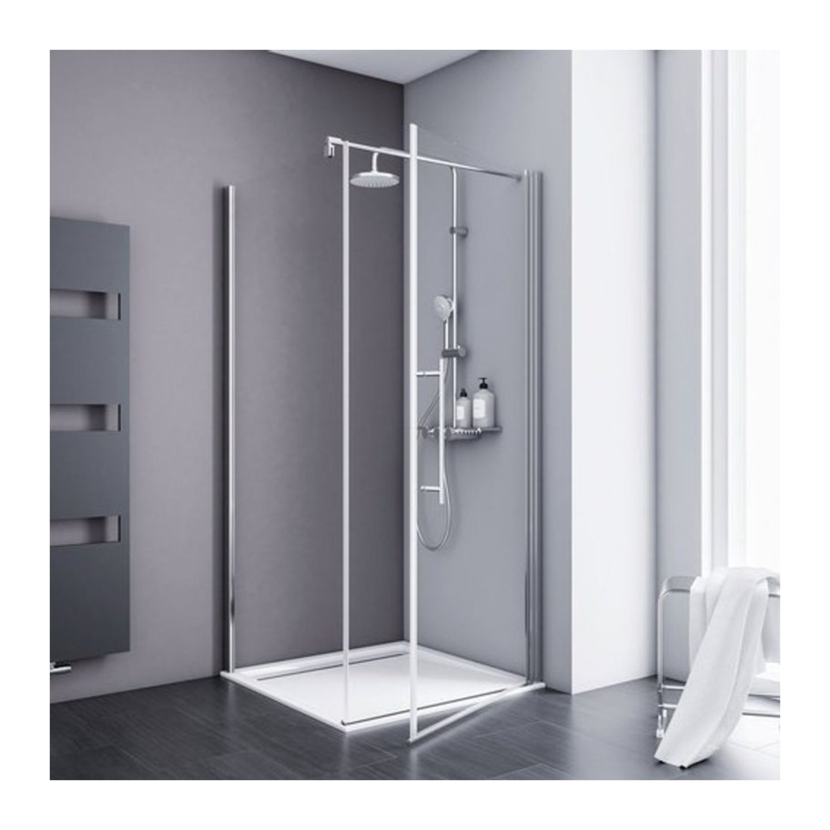 SCHULTE Eckdusche AlexaStyle 2.0 Duschkabine Chrom B/T/H: 90 x 90 x 192 cm - Bild 1