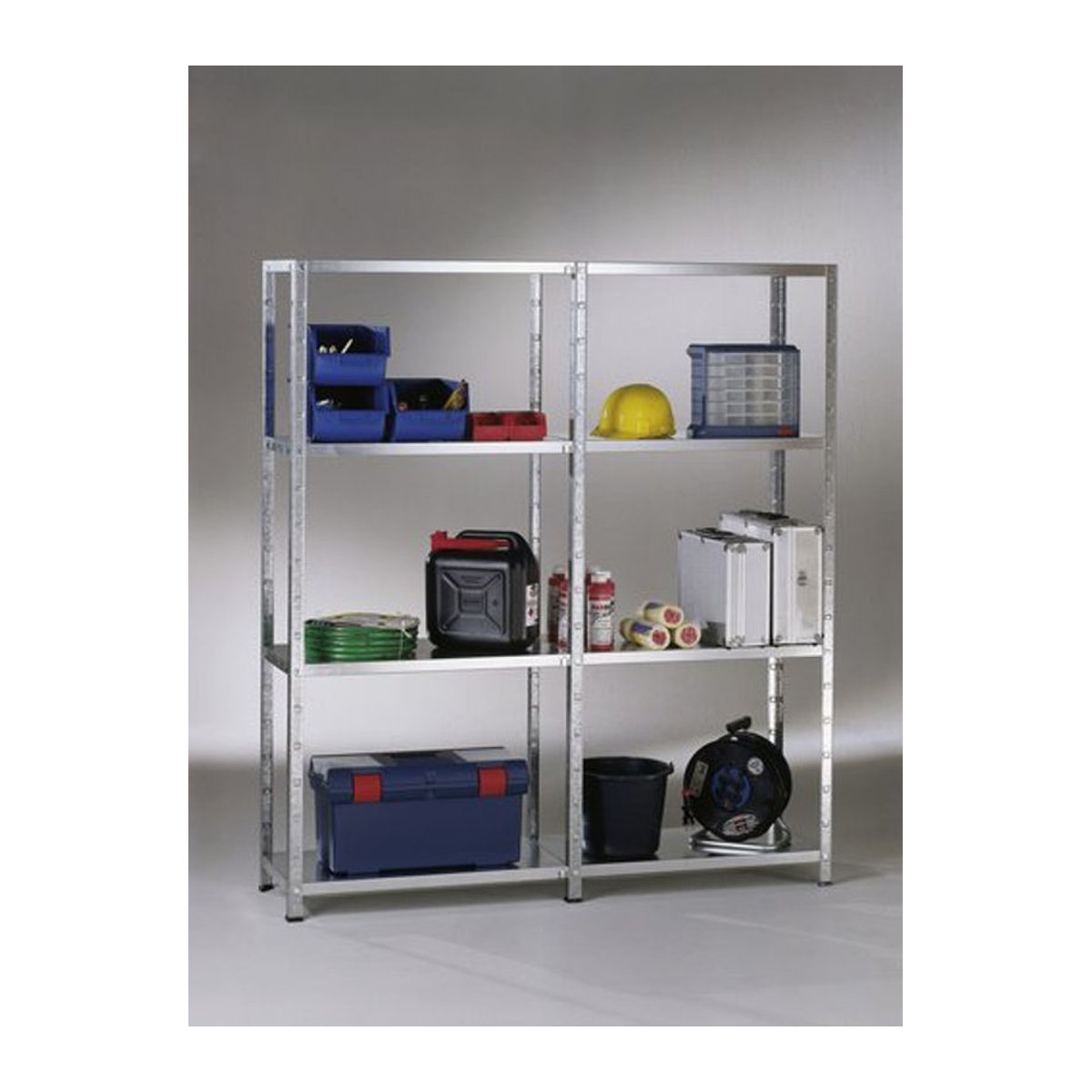 Schulte Regalwelt Regalsystem aus Metall, freistehend, Silber, H x B x T: 180 x 180 x 50 cm - Bild 1