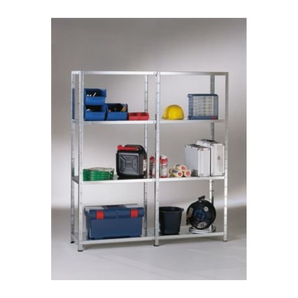 Schulte Regalwelt Regalsystem aus Metall in Silber, H x B x T: 180 x 140 x 35 cm - Bild 2