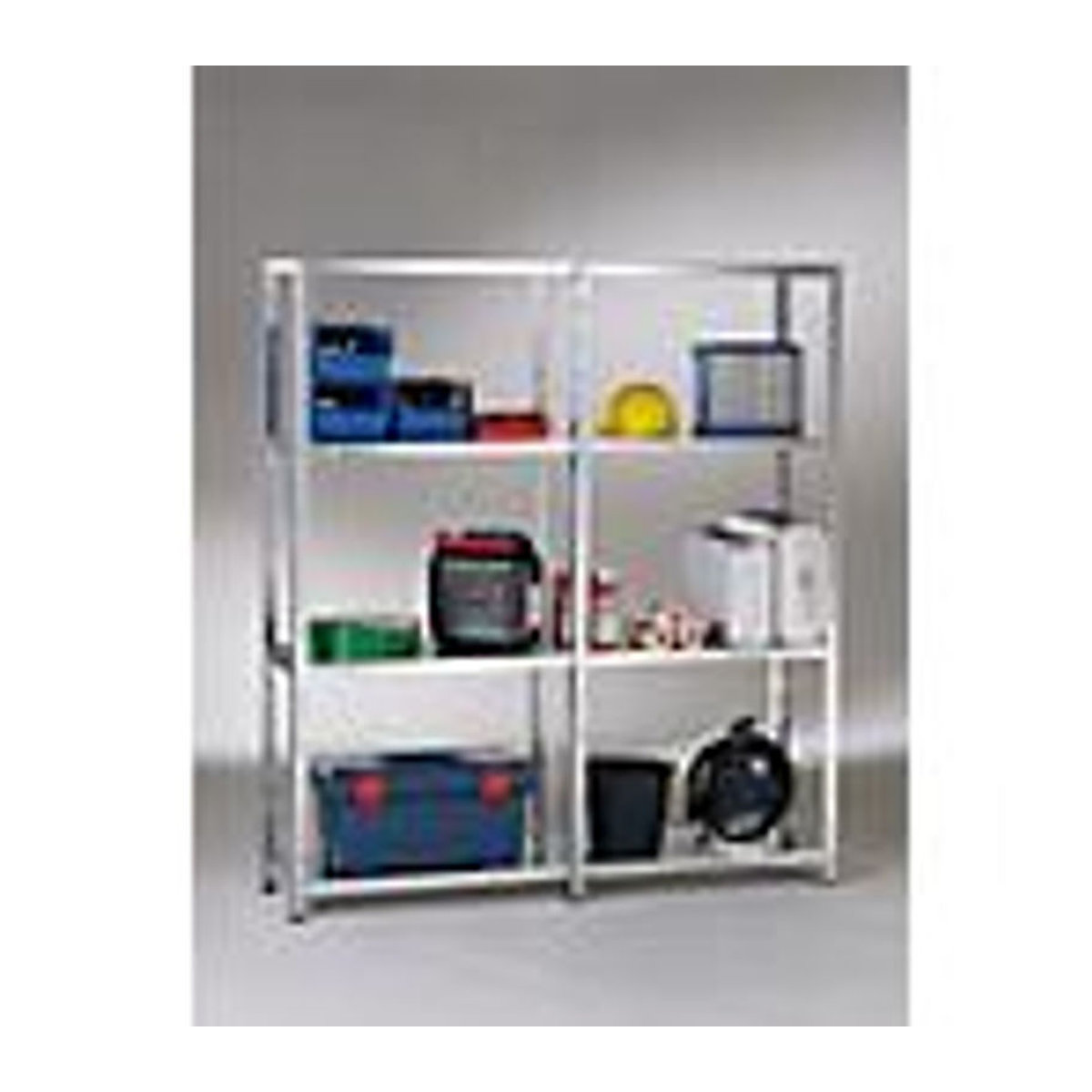 Schulte Regalwelt Regalsystem Grundregal mit Anbauregal aus Stahl, Weiß, H x B x T: 180 x 160 x 35 cm - Bild 3