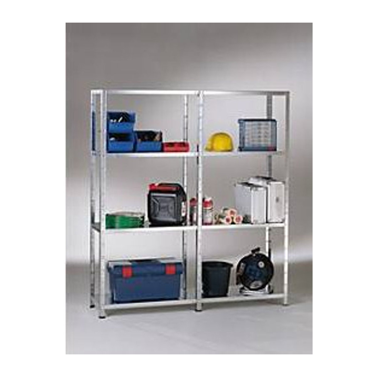 Schulte Regalwelt Steckregal Regalsystem aus Metall in Weiß, H 180 cm x B 140 cm x T 50 cm - Bild 2