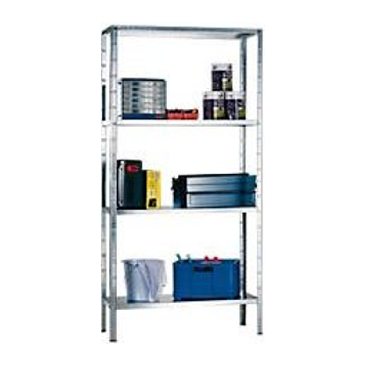 Schulte Regalwelt Stecksystem-Grundregal aus Metall, grau/silber, H x B x T: 150 x 80 x 30 cm - Bild 2