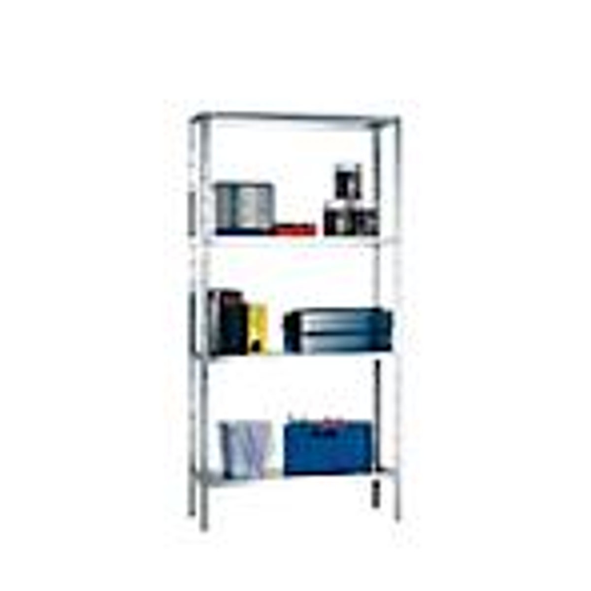 Schulte Regalwelt Stecksystem-Grundregal aus Metall, grau/silber, H x B x T: 150 x 80 x 30 cm - Bild 3