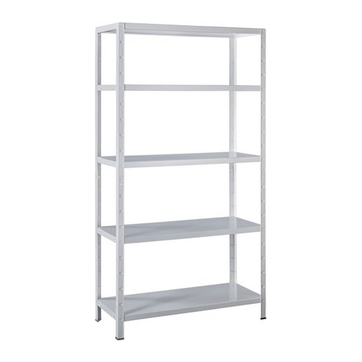 Schulte Regalwelt Stecksystem-Grundregal aus Metall in Weiß, H x B x T: 200 x 100 x 50 cm - Bild 1
