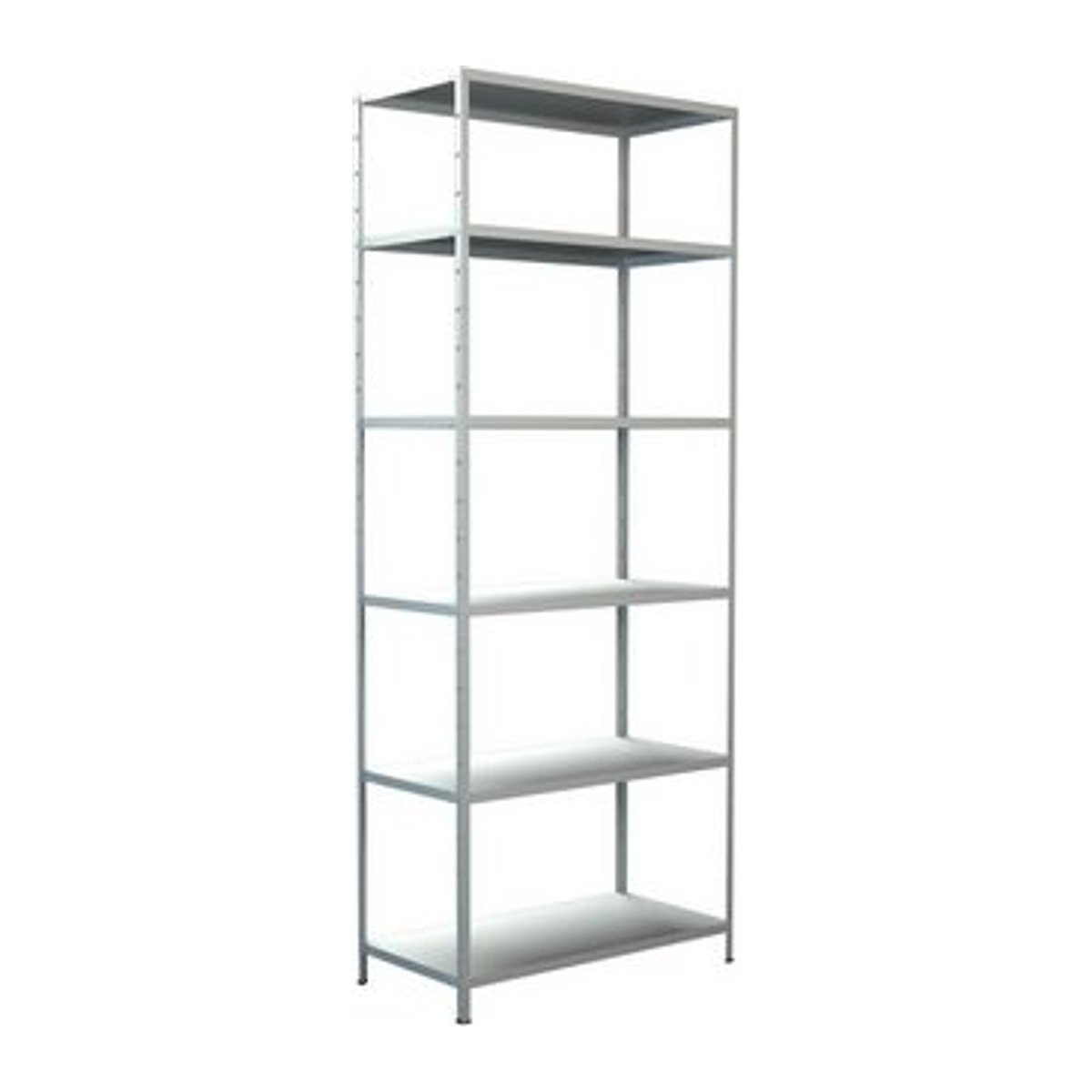 Schulte Regalwelt Stecksystem-Grundregal aus Metall in Weiß, H x B x T: 250 x 100 x 50 cm - Bild 1
