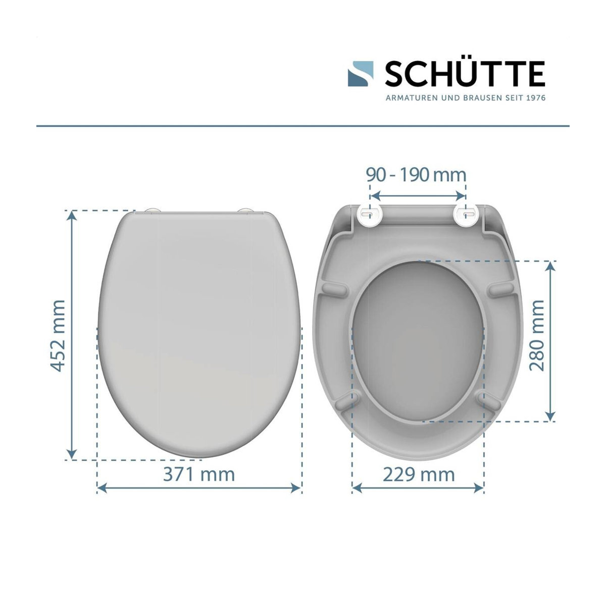 Schütte WC-Sitz Grey aus Duroplast in Oval mit Softclose-Funktion, Grau - Bild 2