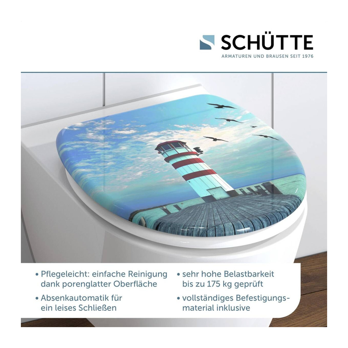 Schütte WC-Sitz LIGHTHOUSE aus Duroplast mit Absenkautomatik und Motiv - Bild 2
