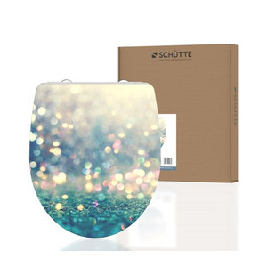 Schütte WC-Sitz Magic Light aus Duroplast in Bunt mit Softclose-Funktion und Schnellverschluss, Oval, B/T: 37,4 x 45 cm