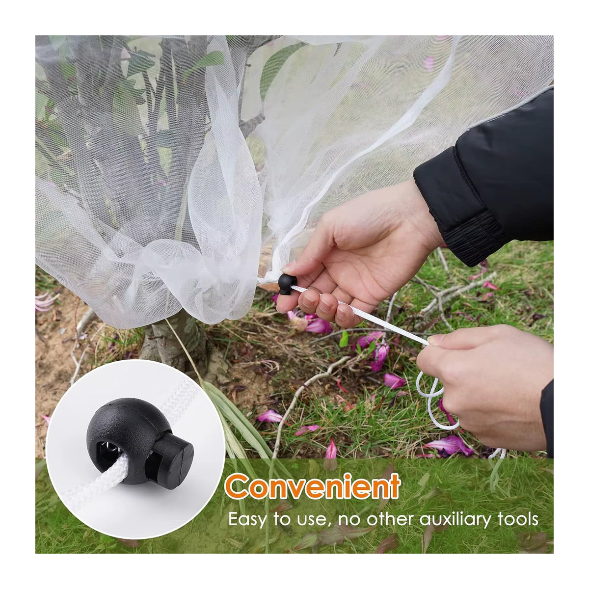 Schutznetz für Garten Obst und Gemüse mit Reißverschluss als Anti-Vogel und Insektenschutz Netztasche - Bild 6