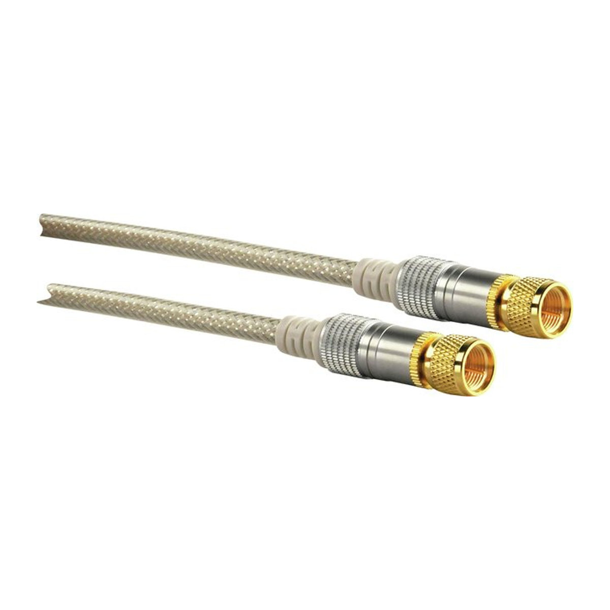 Schwaiger SAT-Anschlusskabel 10 m mit F-Stecker zu F-Stecker, 110 dB, 4-fach geschirmt, Weiss - Bild 1