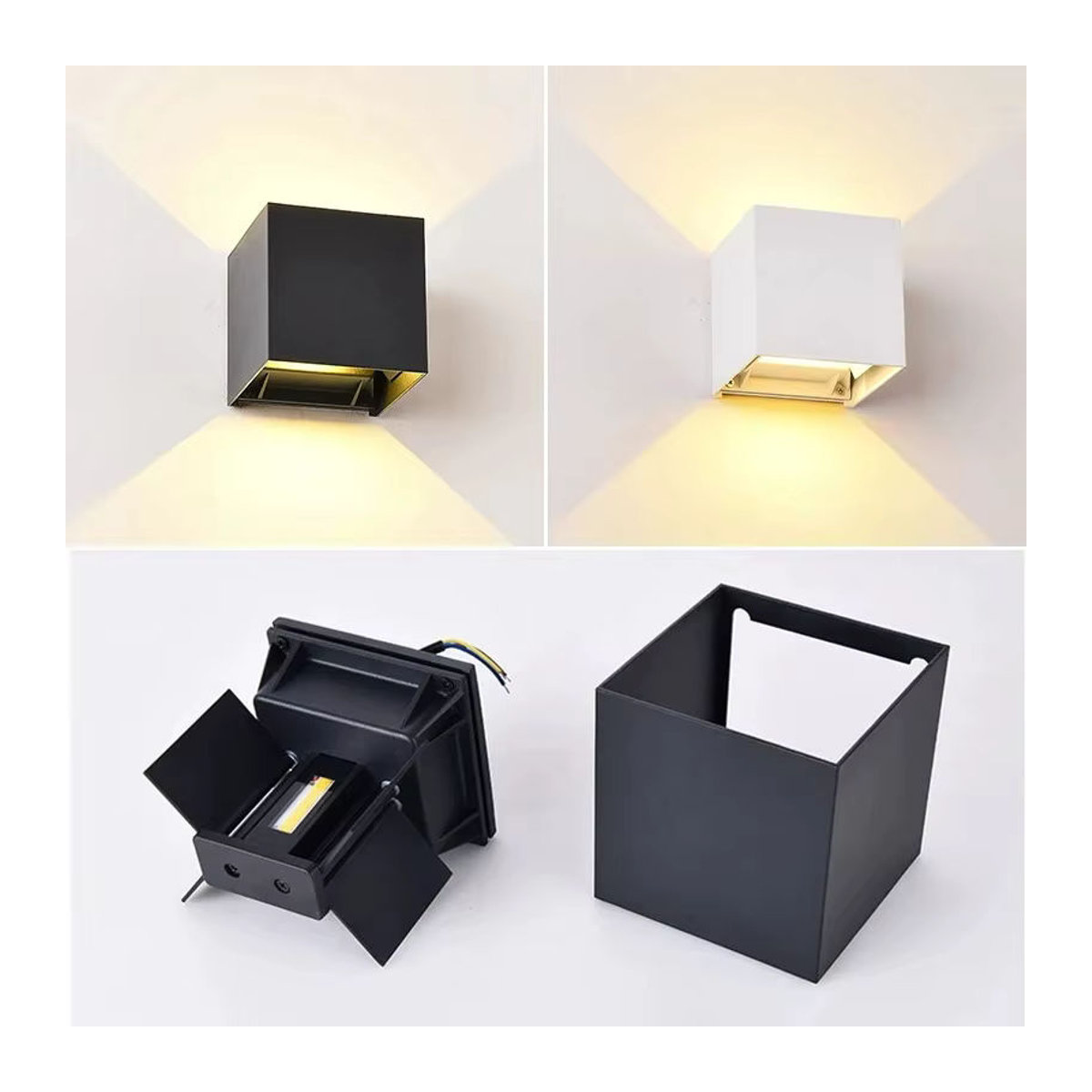 Schwarze 12W LED Wandleuchte mit PIR Sensor, wasserdichte IP65 Außenleuchte im minimalistischen Design für Garten, Veranda und Innenbereich - Bild 3
