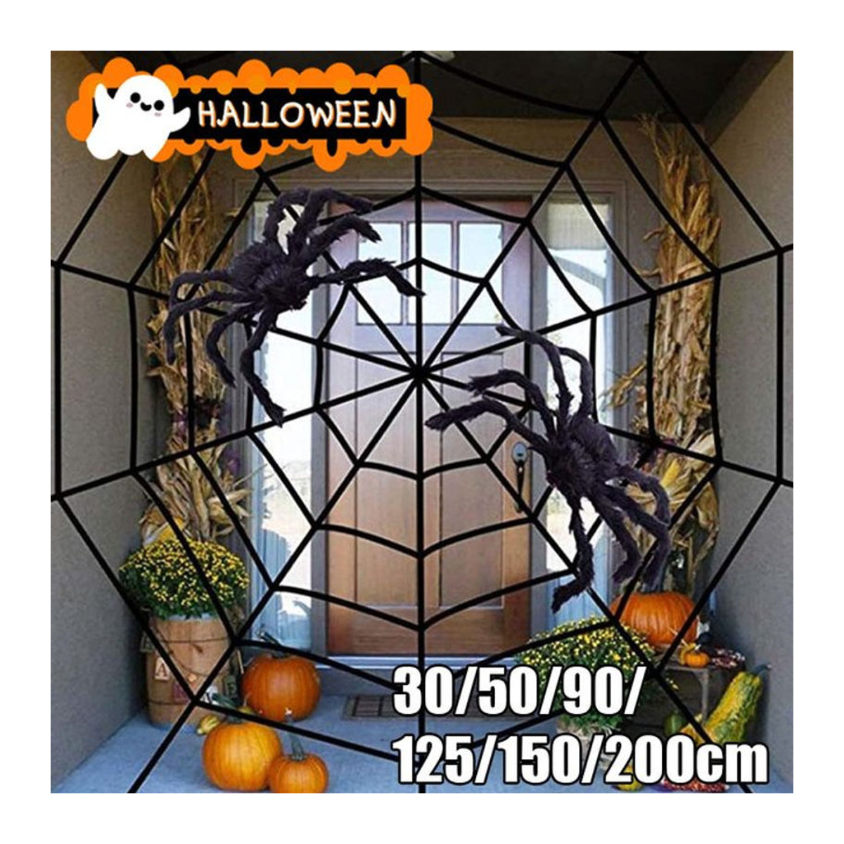 Schwarze haarige Halloween-Spinne als hängende Dekoration für Horror-Partys und Garten, Textil - Bild 1