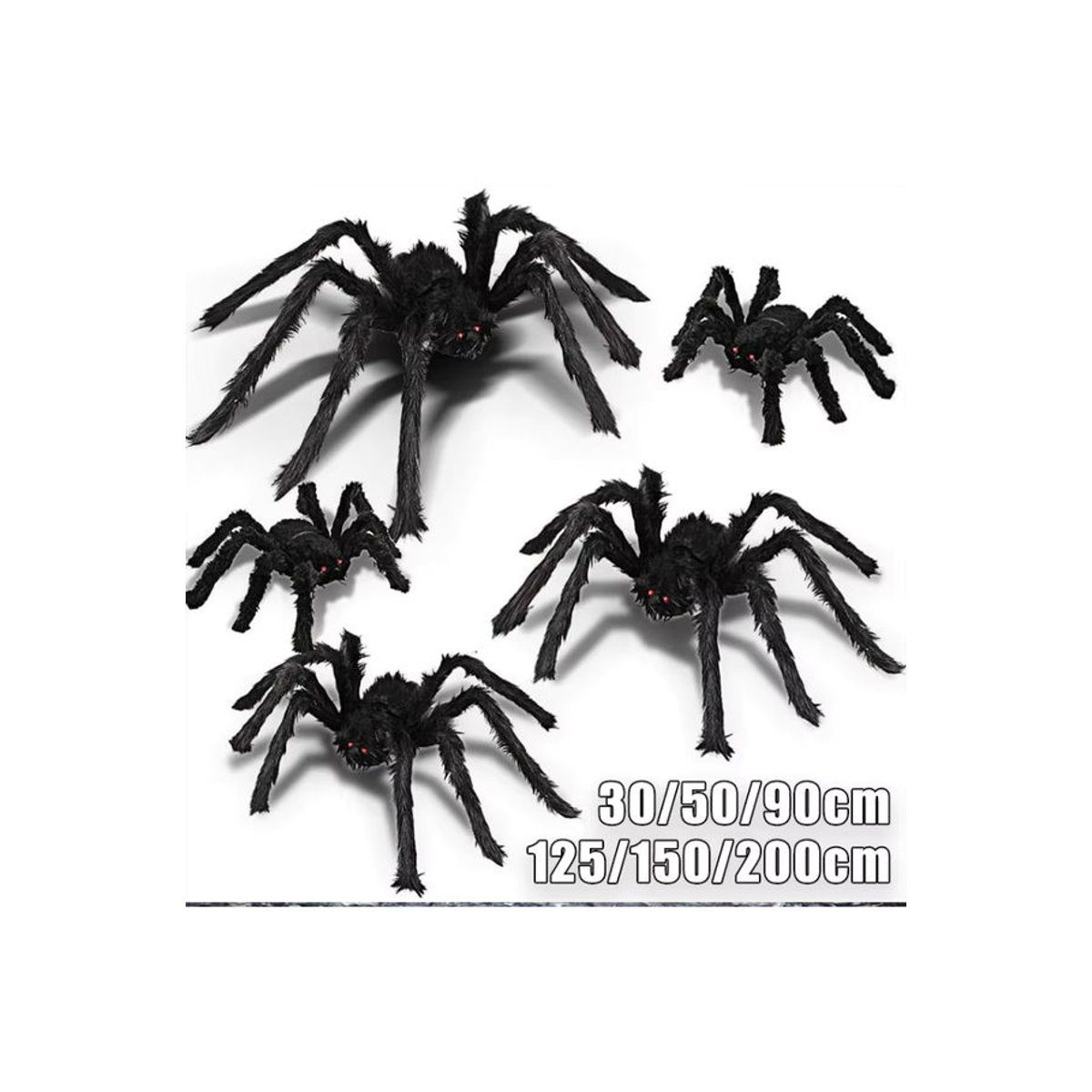 Schwarze haarige Halloween-Spinne als hängende Dekoration für Horror-Partys und Garten, Textil - Bild 7