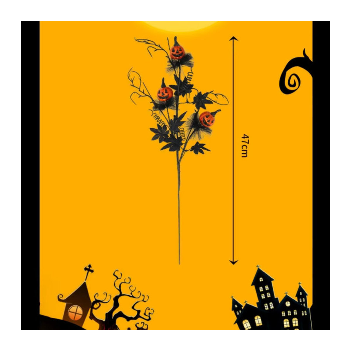 Schwarze Halloween-Dekoration Horror-Kürbis-Stecklinge für Blumensträuße und Party-Ornamente - Bild 5