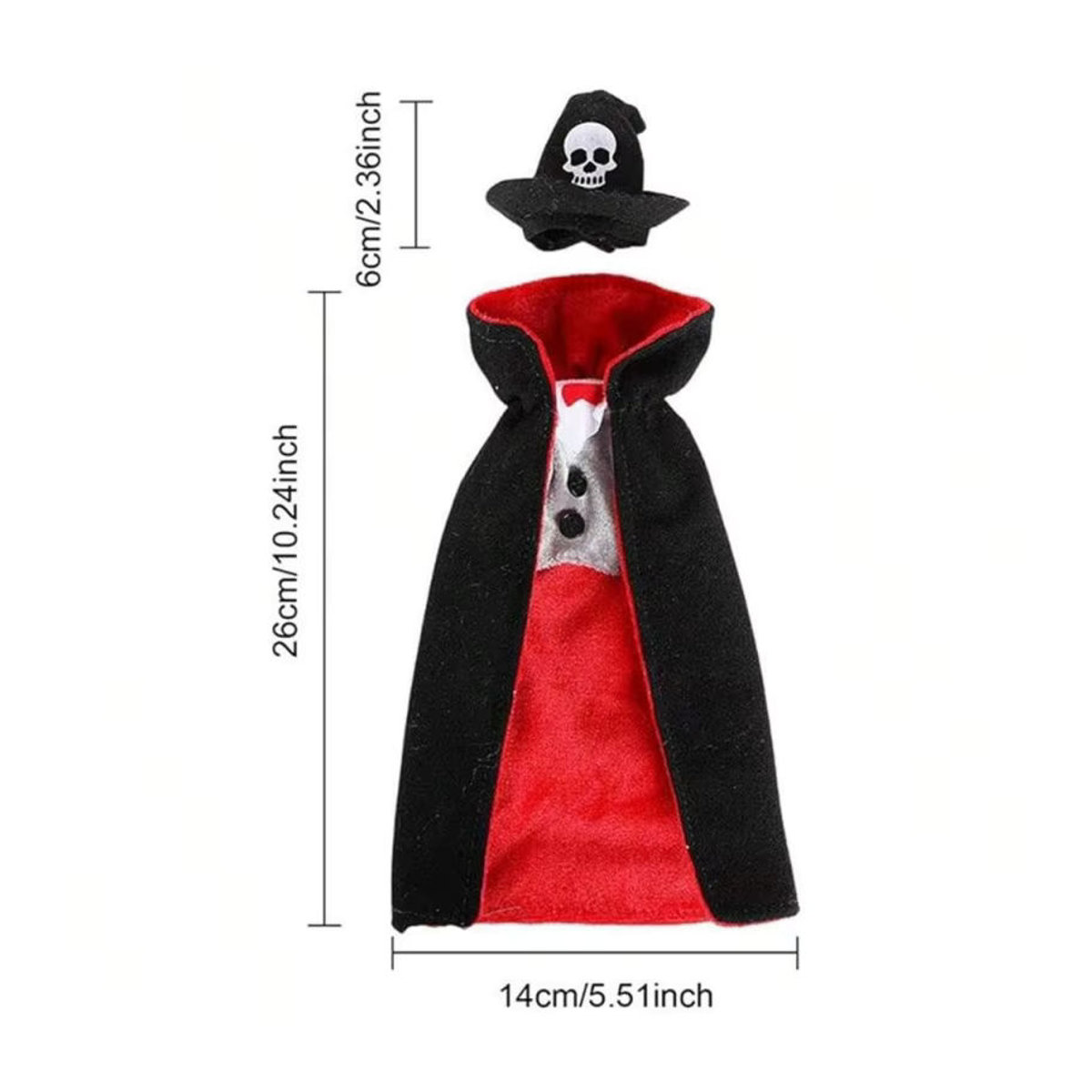Schwarze Halloween-Weinflaschenhülle aus Textil als festliche Partydekoration - Bild 2