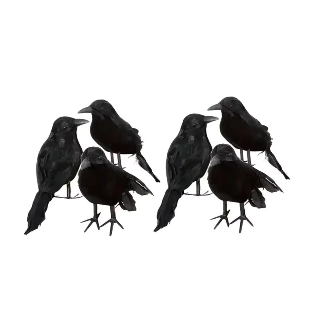 Schwarze Krähe als täuschend echtes Vogelfigur-Spielzeug zur Vogelabwehr für den Garten und Außenbereich - Bild 4