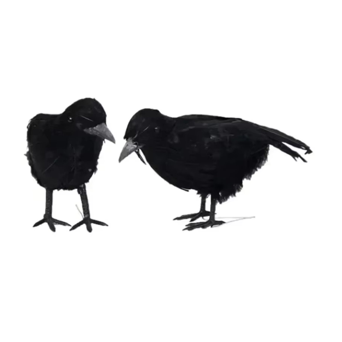 Schwarze Krähe als täuschend echtes Vogelfigur-Spielzeug zur Vogelabwehr für den Garten und Außenbereich - Bild 5