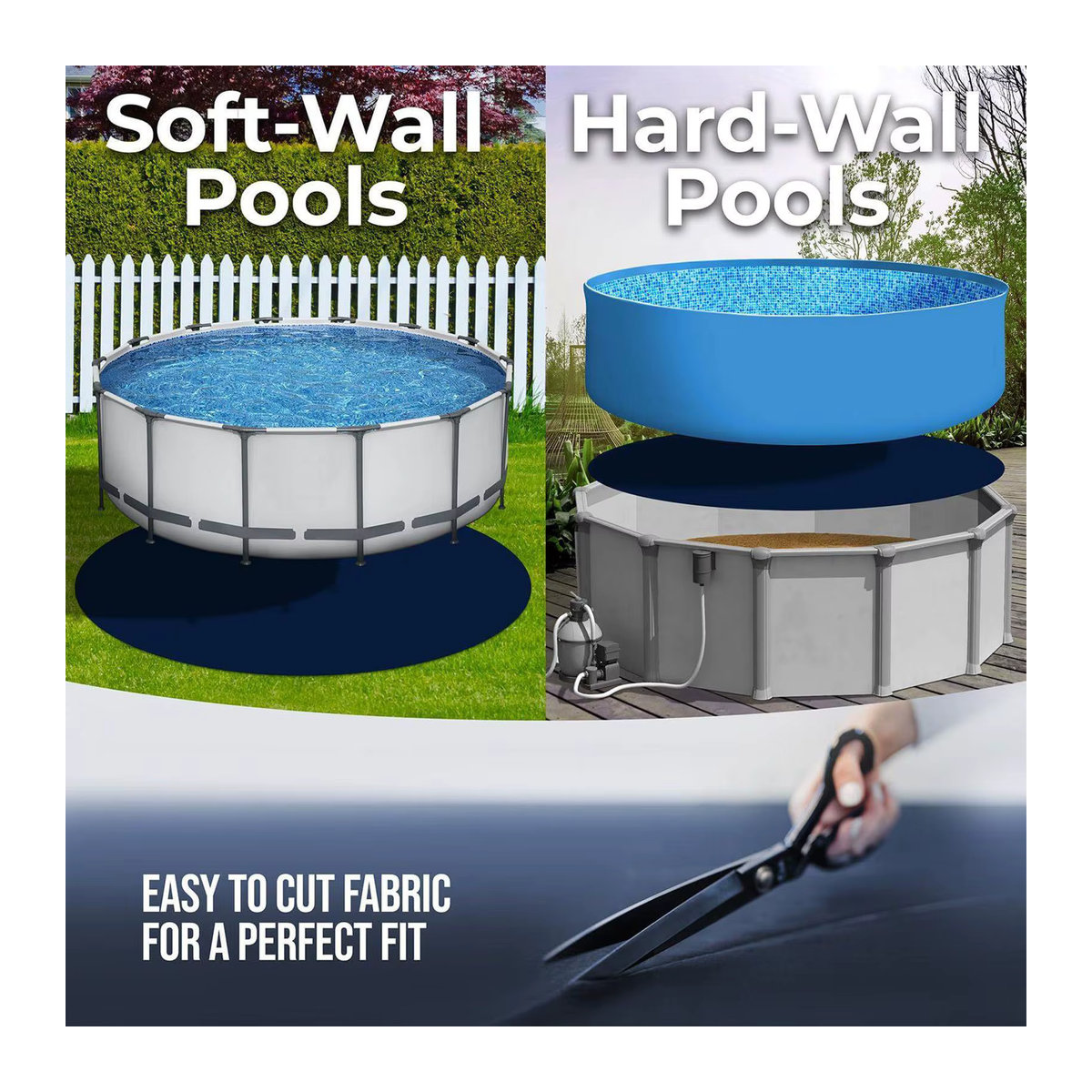 Schwarze Pool-Einlage als Bodenschutz und Pool-Bodenmatte für Outdoor-Anwendungen auf Gras, Holz, Beton oder Kies - Bild 4
