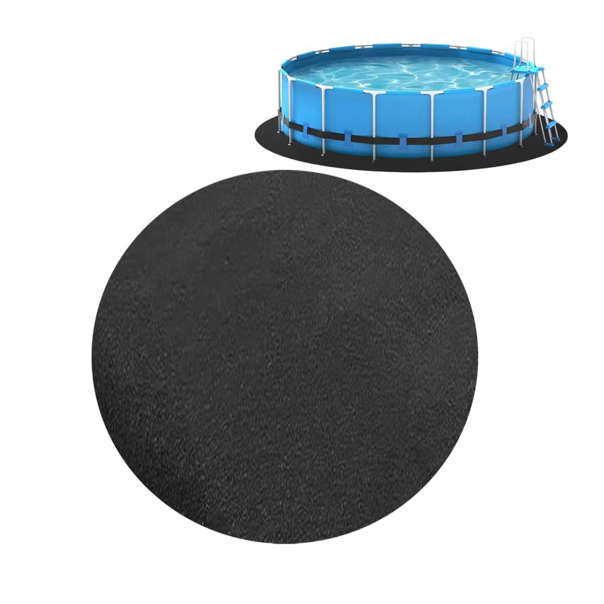 Schwarze Pool-Einlage als Bodenschutz und Pool-Bodenmatte für Outdoor-Anwendungen auf Gras, Holz, Beton oder Kies - Bild 7