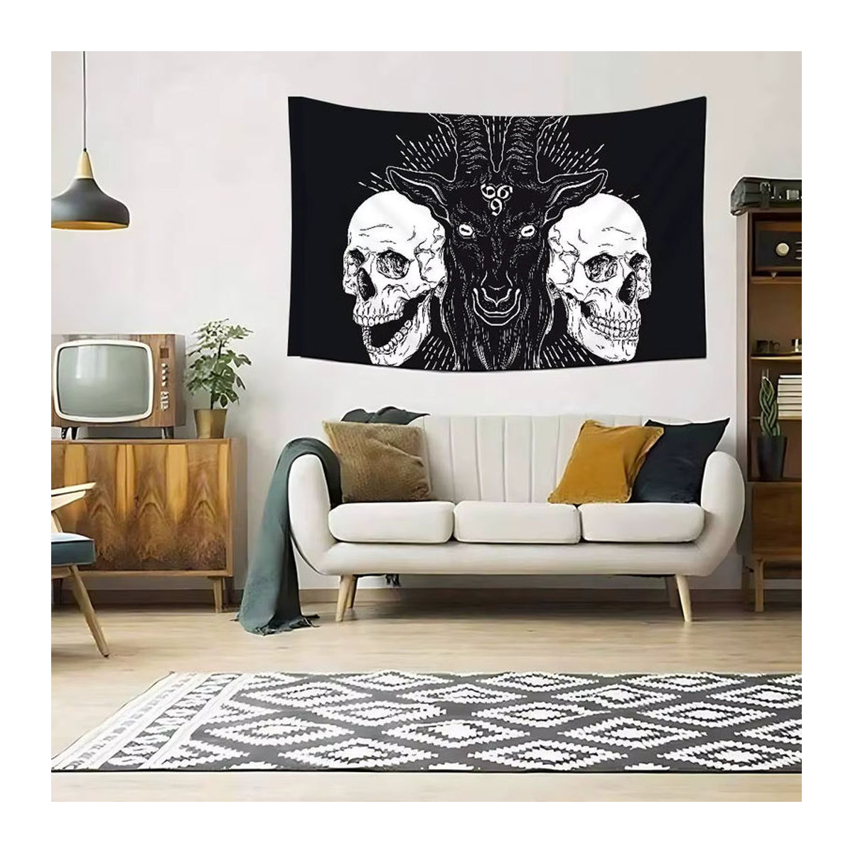 Schwarze Satan Teufel Flagge als dekorative Textil-Wanddekoration für Zuhause und Outdoor - Bild 6