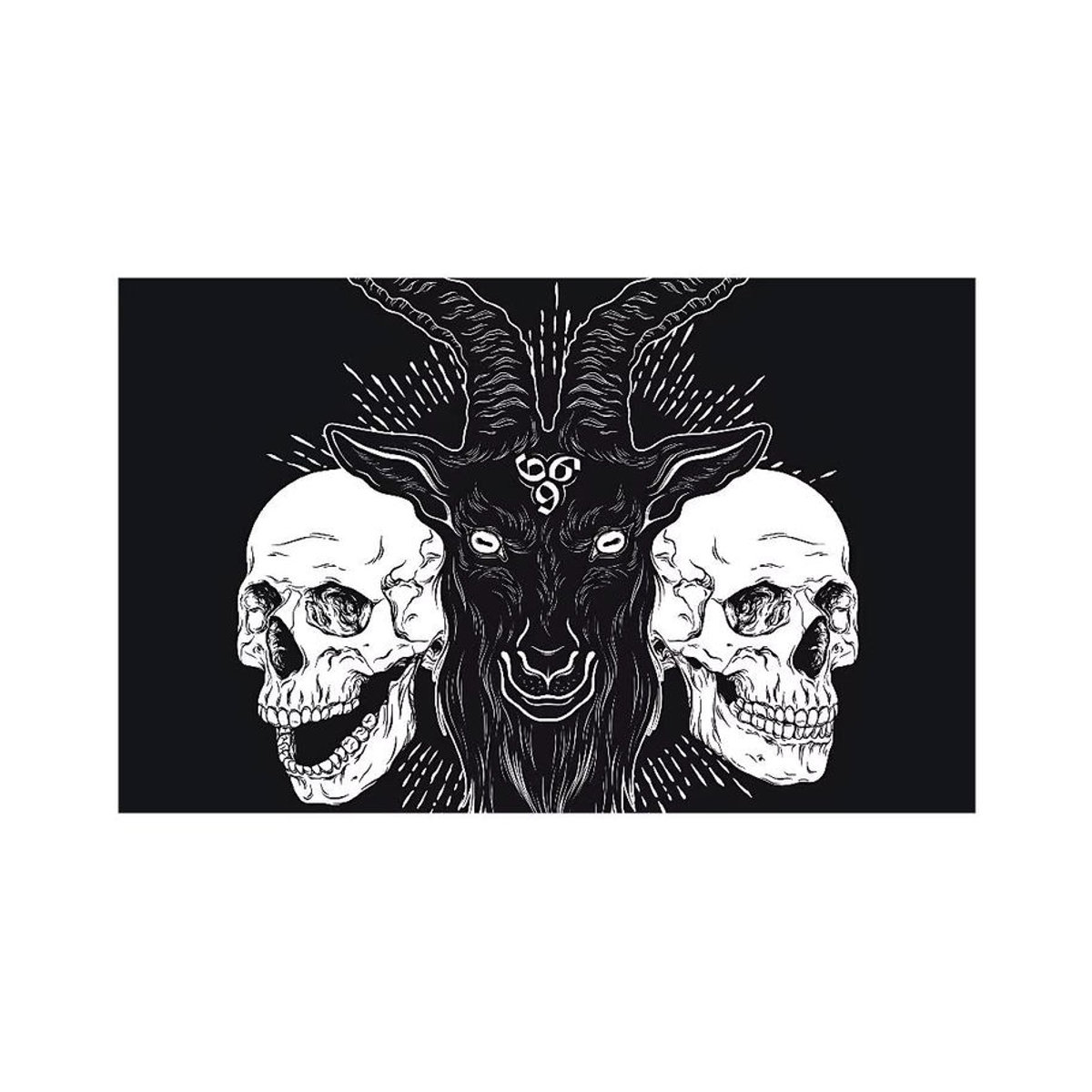 Schwarze Satan Teufel Flagge als dekorative Textil-Wanddekoration für Zuhause und Outdoor - Bild 7